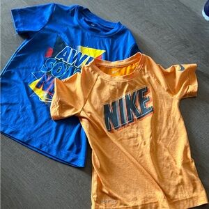 Nike Kids Vibrant Blue and Orange Dri-Fit Tees